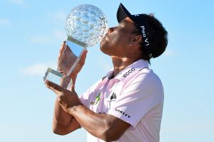 Thongchai Jaidee celebrates his sixth European Tour triumph. Picture by Getty Images.