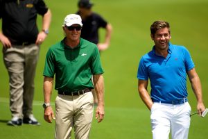 Watched by Greg Norman, Robert Rock played an exhibition match at the Bluffs Ho Tram Strip.