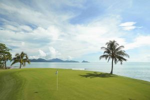 View of the Andaman Sea from the 17th green.