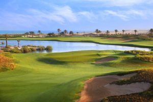 The ninth hole at Saadiyat Beach Golf Club.
