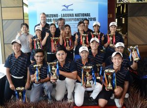 Tournament sponsors and officials with prize winners.