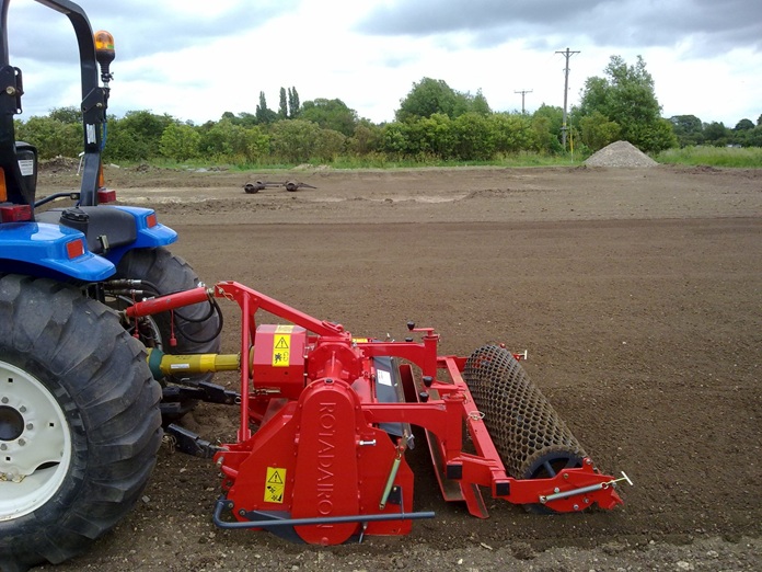 Versatile Machine Added to Campey Portfolio 1 Rotadairon RD 150 preparing a sporstfield area for seeding at Kirton Lindsey