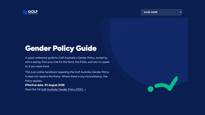 Golf Australia Updates Gender Policy